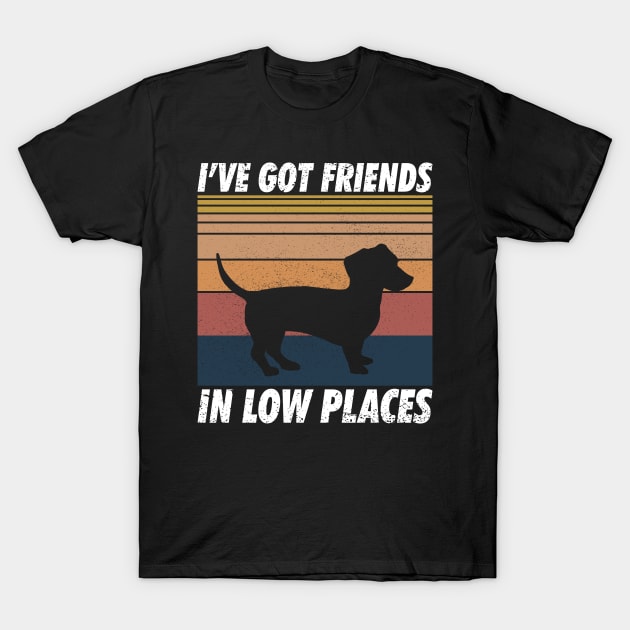 Dachshund Shirt, Funny Gift for Dachshund Lover, Dachshund Mom, Wiener Dog Shirt, I've Got Friends In Low Places T-Shirt by GShow